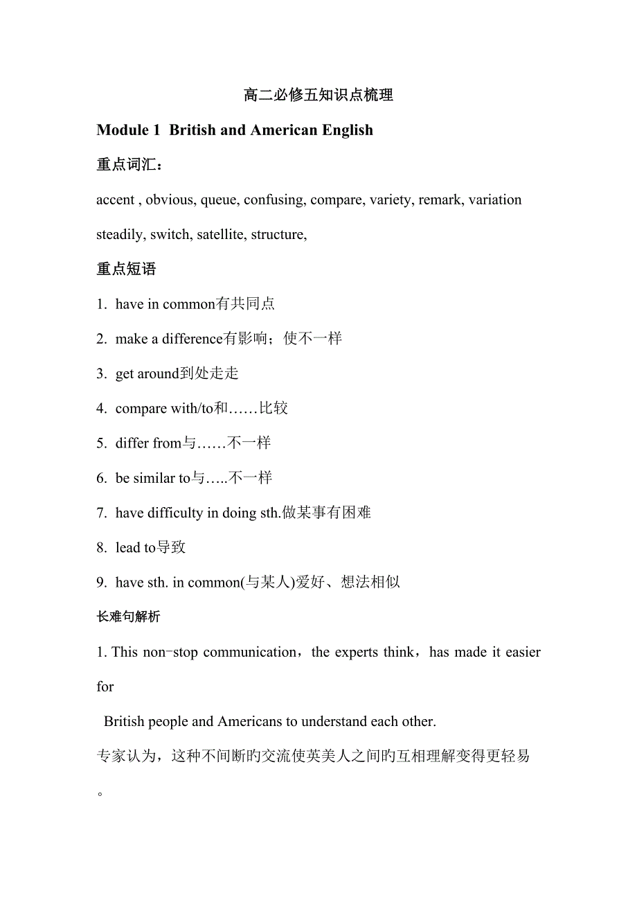 2023年外研版英语高二必修五重要知识点.doc_第1页