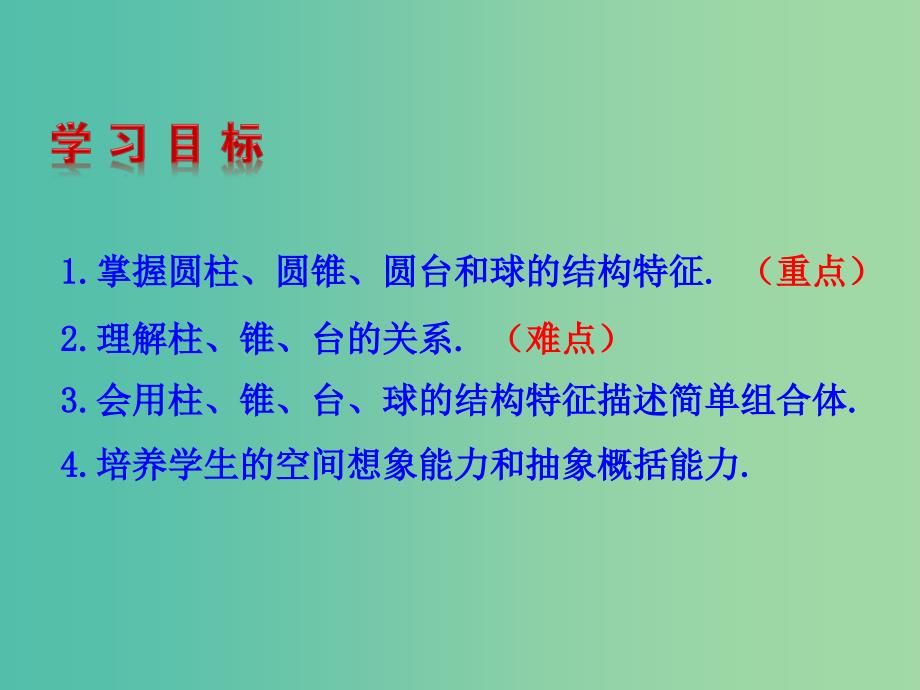 高中数学第一章空间几何体1.1空间几何体的结构1.1.2圆柱圆锥圆台球简单组合体的结构特征课件新人教A版.ppt_第2页