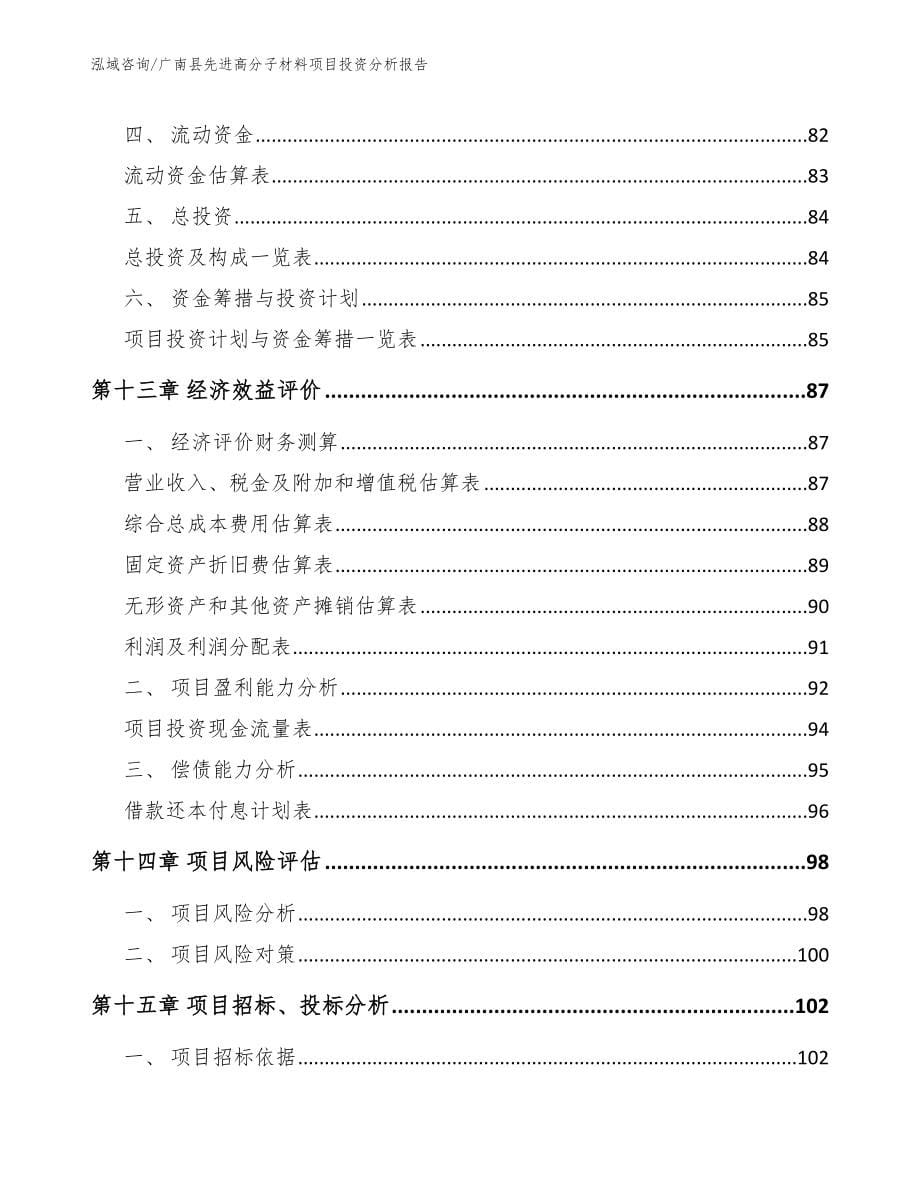 广南县先进高分子材料项目投资分析报告【范文】_第5页