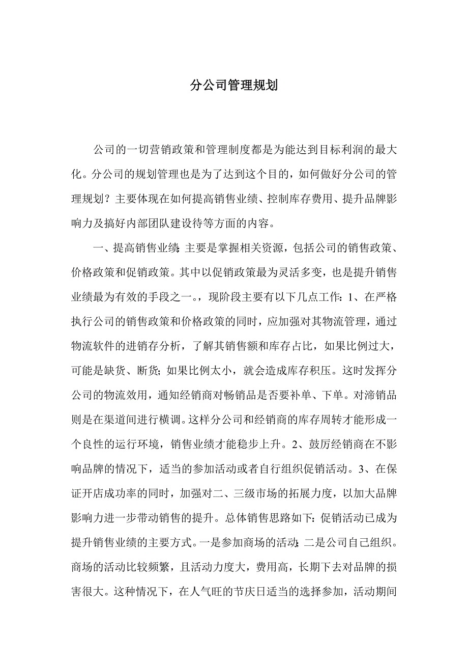 分公司管理规划_第1页