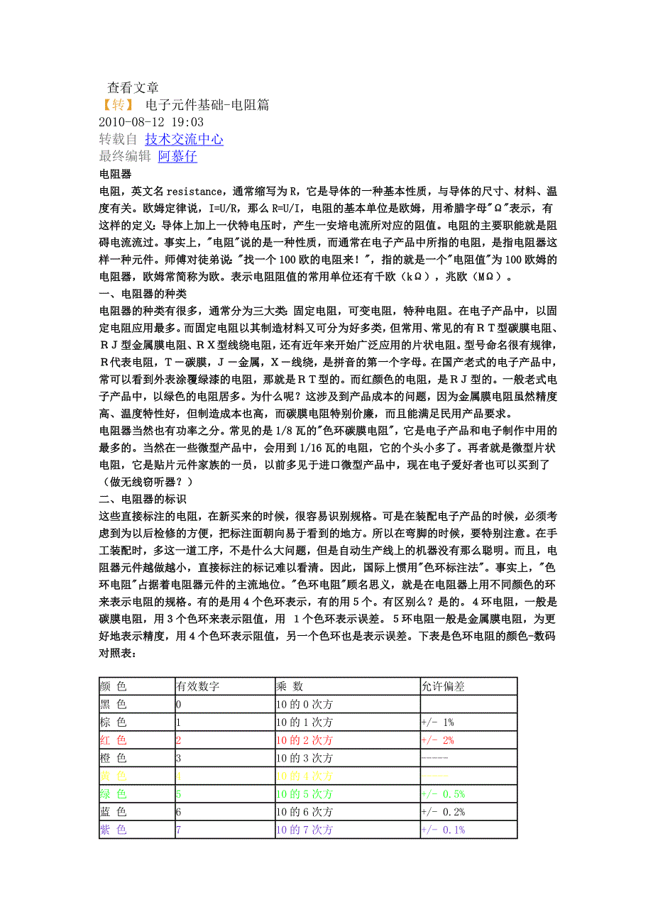 电子元件基础-电阻篇_第1页