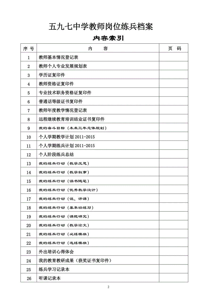 教师岗位大练兵档案_第2页