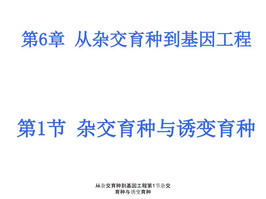 从杂交育种到基因工程第1节杂交育种与诱变育种课件_第1页