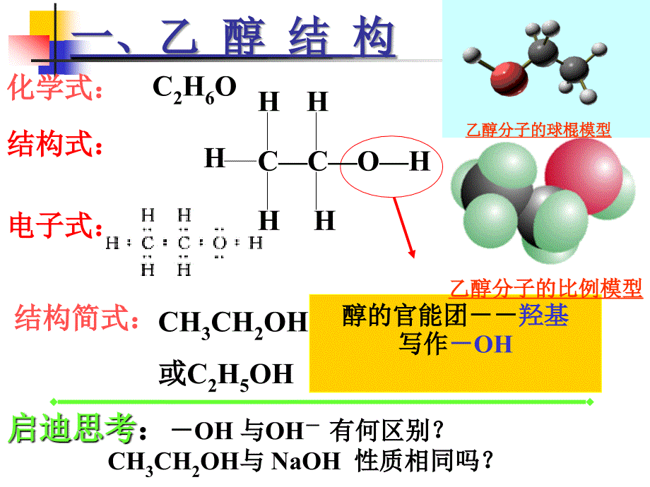 生活中常见的两种有机物乙醇课件_第4页