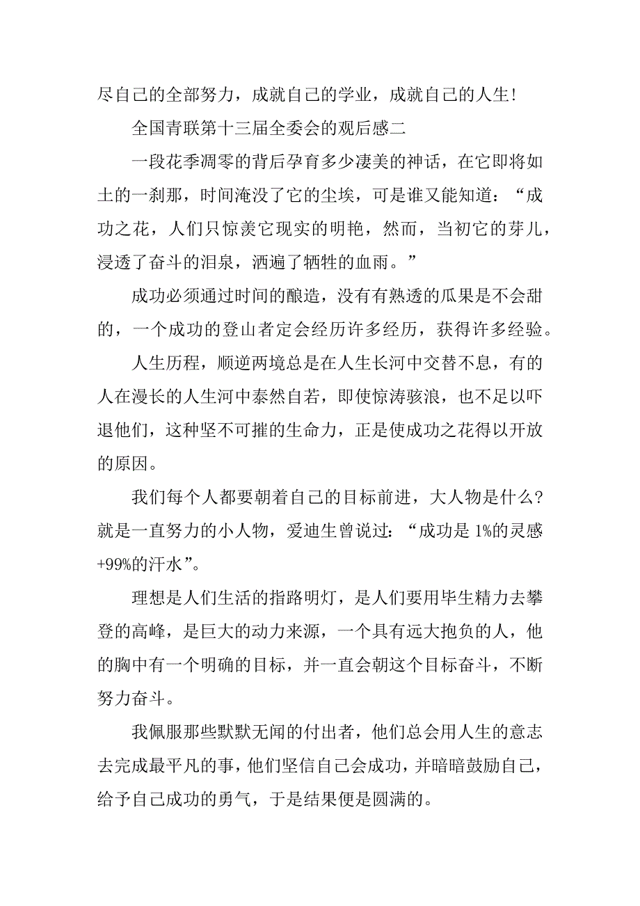 2023年全国青联第十三届全委会的观后感800字作文_第3页