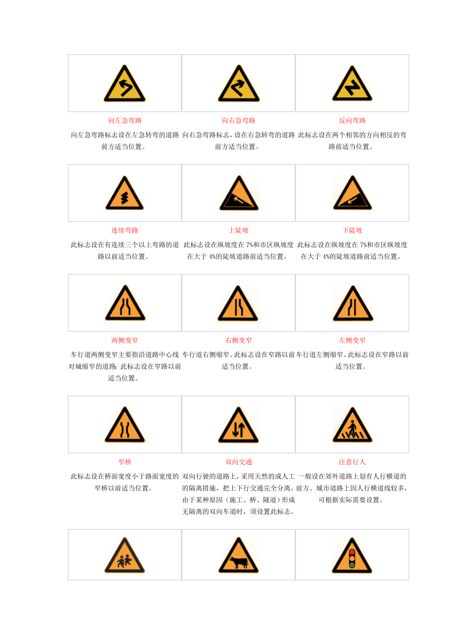 图解交通标志交通标线及交通安全施工设置_第2页