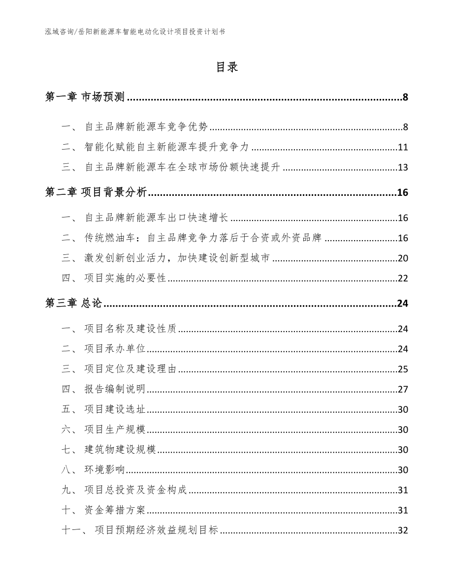 岳阳新能源车智能电动化设计项目投资计划书_第2页