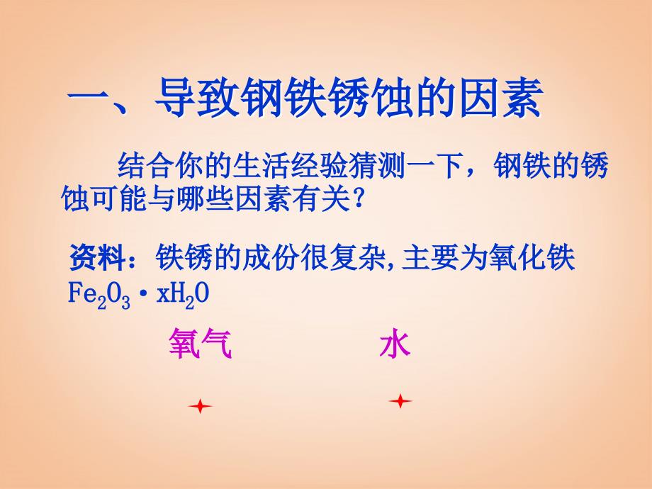 九年级化学全册 第9单元 金属 第三节 钢铁的锈蚀与防护课件 鲁教版五四制_第3页