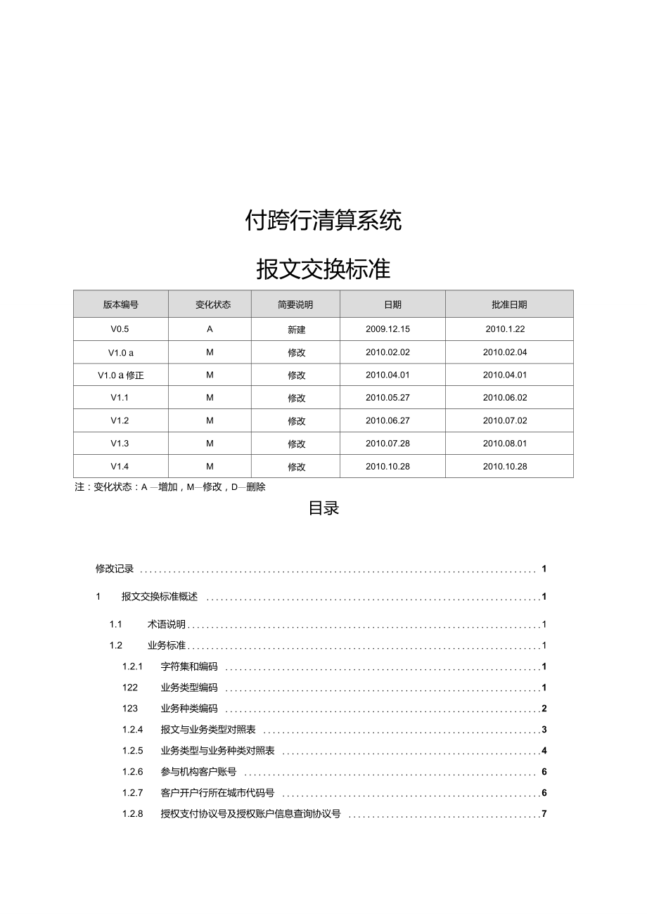 网上支付跨行清算系统报文交换标准1.9讲解_第1页