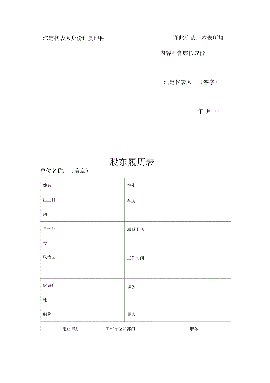 企业法定代表人履历表_第2页