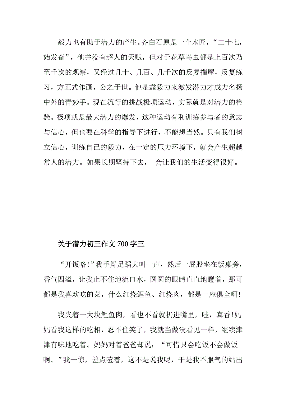 关于潜力初三作文700字五篇_第4页