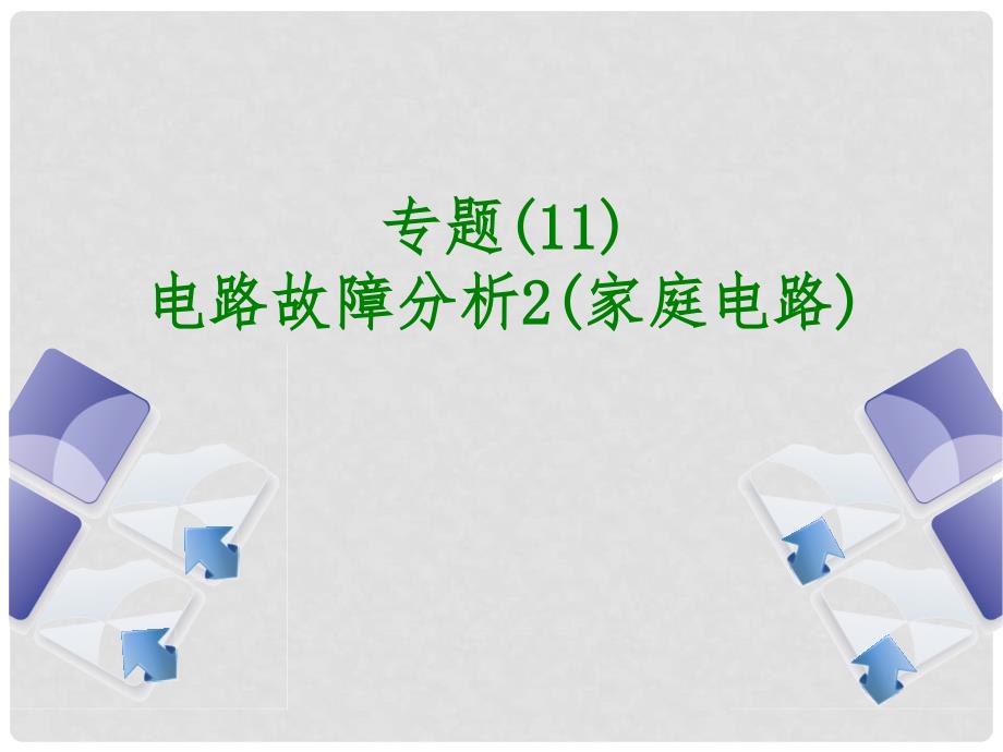 中考物理复习 第十一单元 电与磁 专题（11）电路故障分析2（家庭电路）课件_第1页