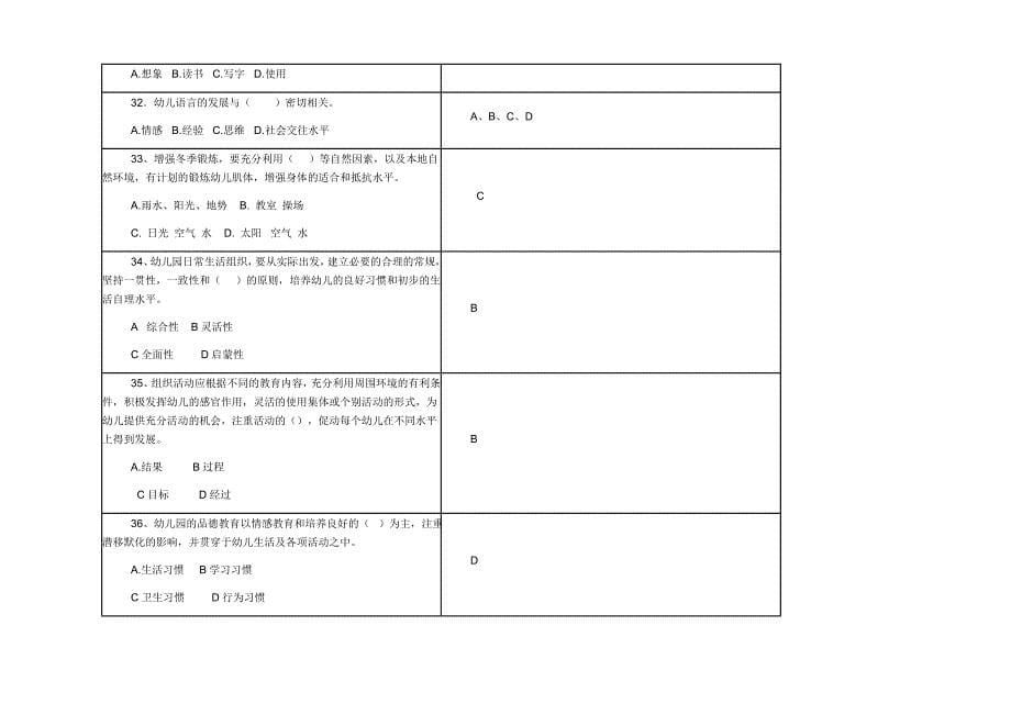 幼儿园规程纲要试卷_第5页