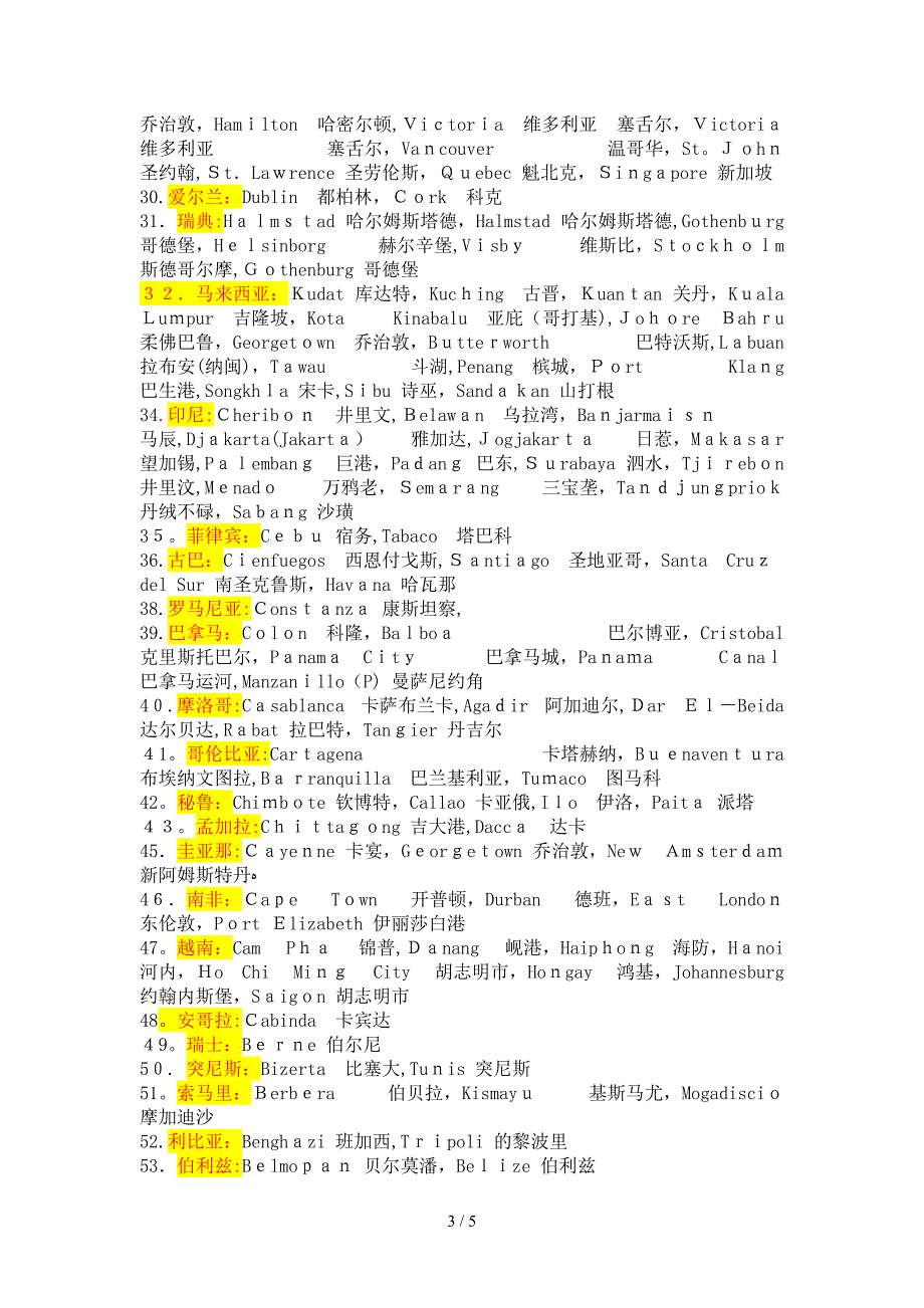 各个国家及其港口_第3页