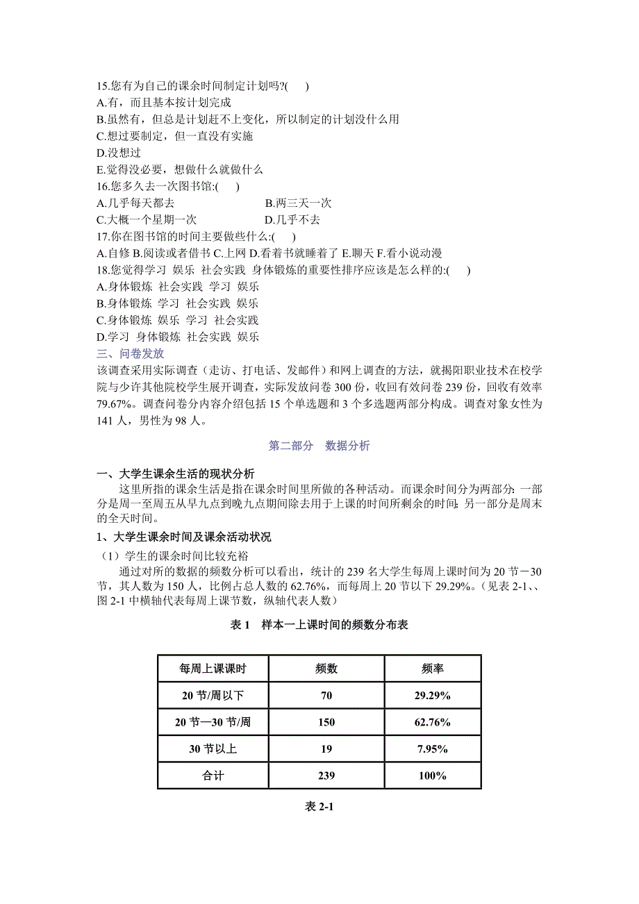 大学生课余时间安排调查报告_第3页