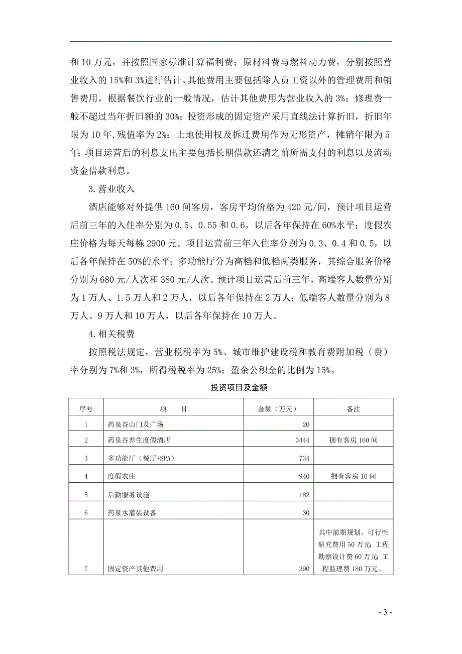 长光华学院药泉谷度假村项目可行性研究报告_第4页