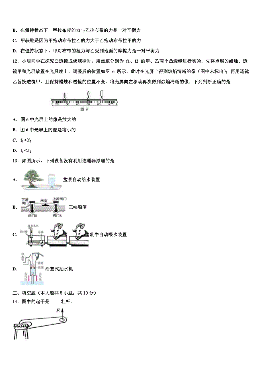 2023届四川省简阳市养马区市级名校中考三模物理试题含解析_第4页