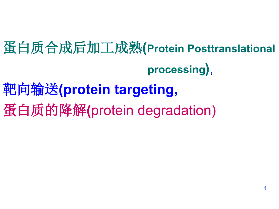 蛋白质加工与输送_第1页