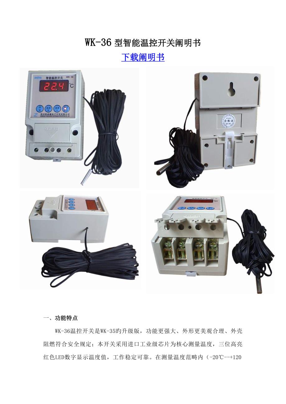 型智能温控开关专项说明书_第1页