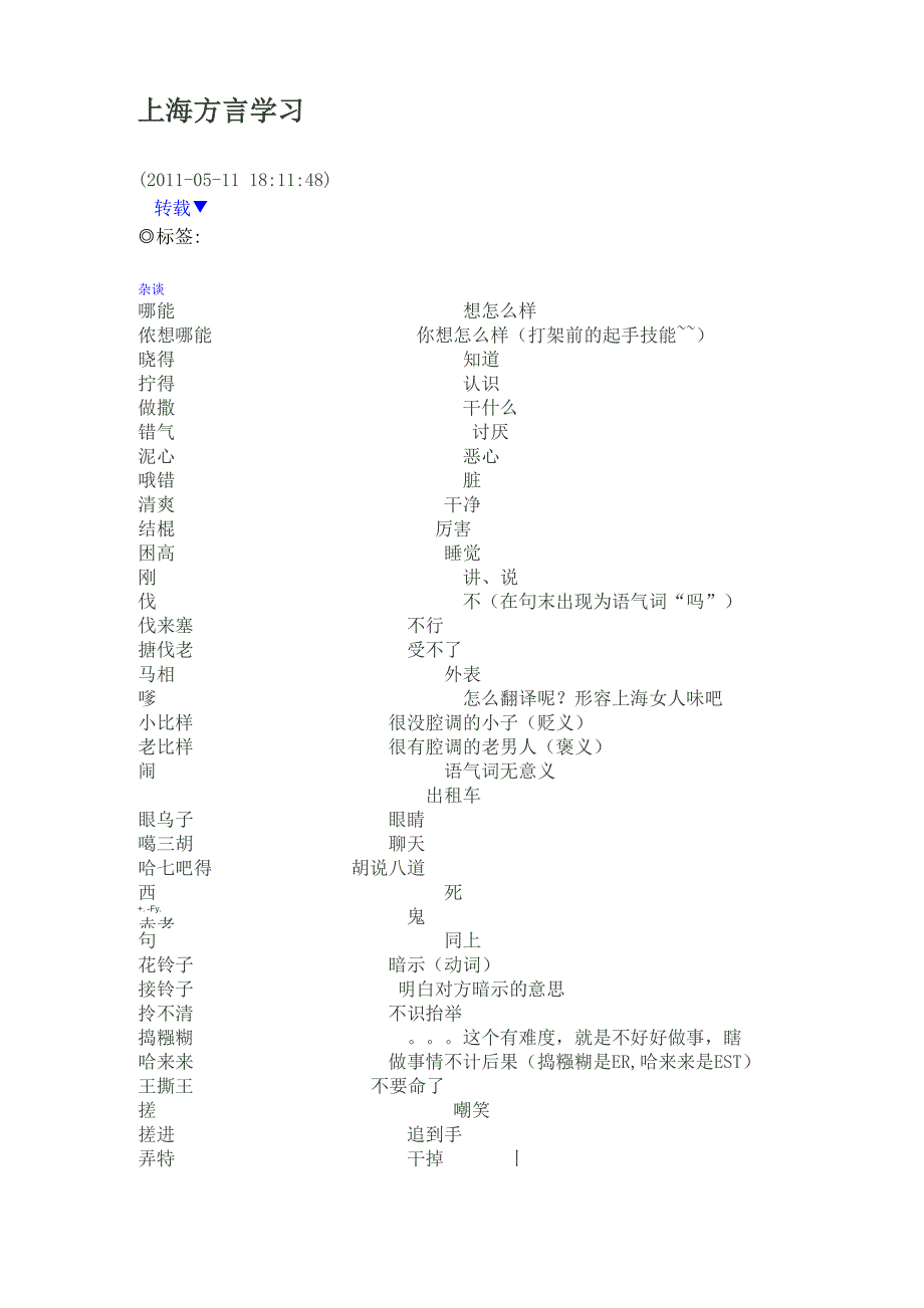 上海方言学习_第1页