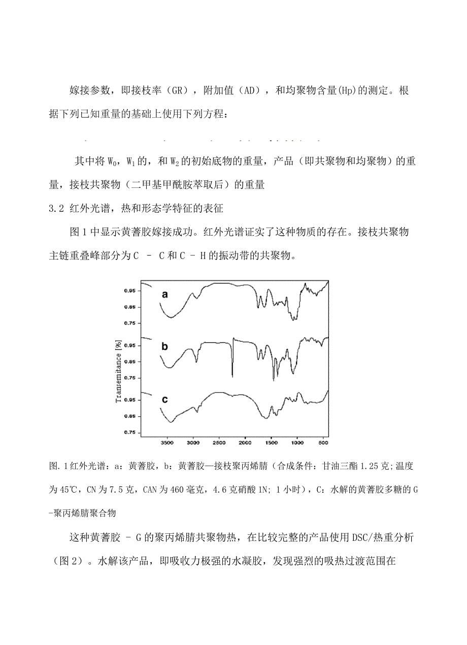 黄蓍胶接枝聚丙烯腈的合成表征及水解_第5页