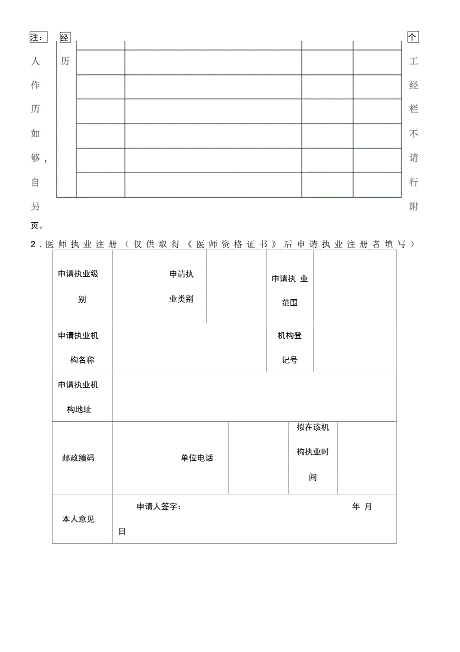 年执业医师注册变更注册申请表_第4页