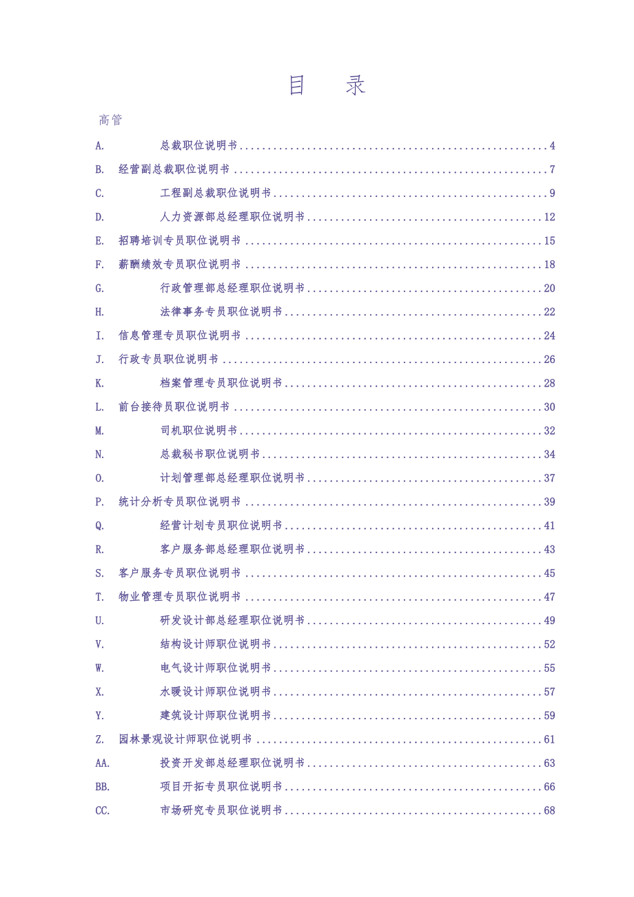 房地产公司岗位说明书模板（141页）（天选打工人）.docx_第2页