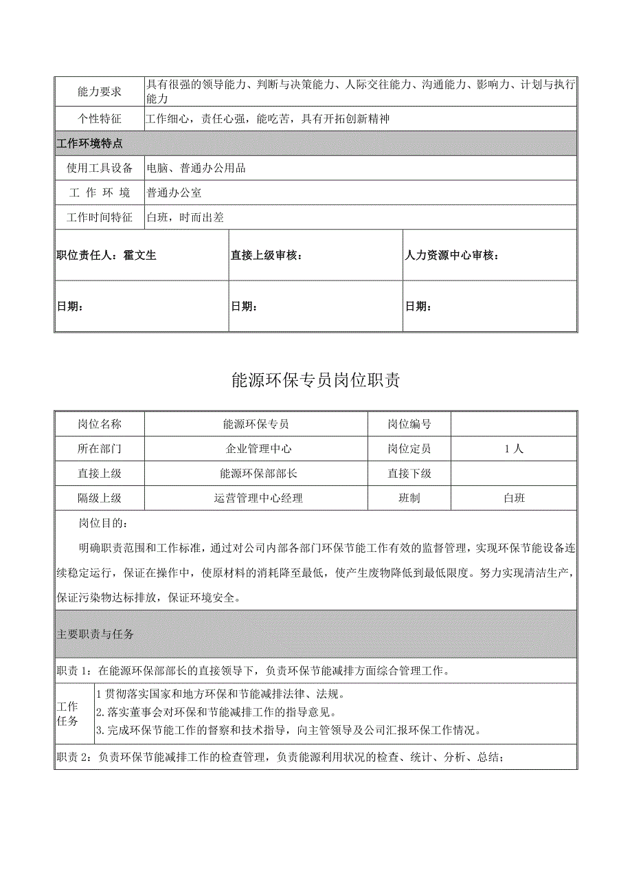 能源环保部岗位说明书.doc_第3页