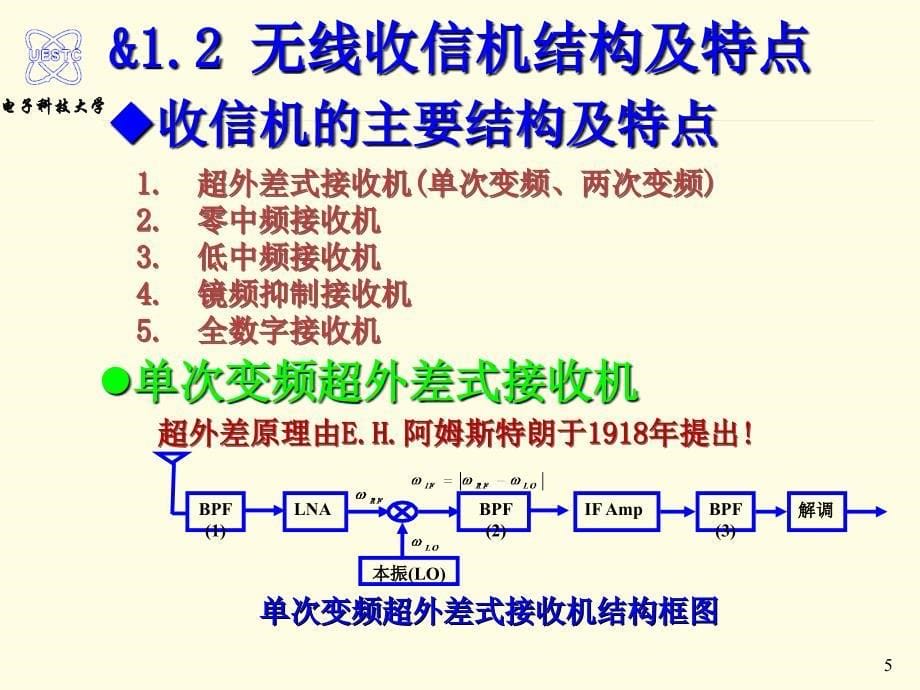 通信射频电路教学课件：第1章 无线通信收发机结构 1_第5页