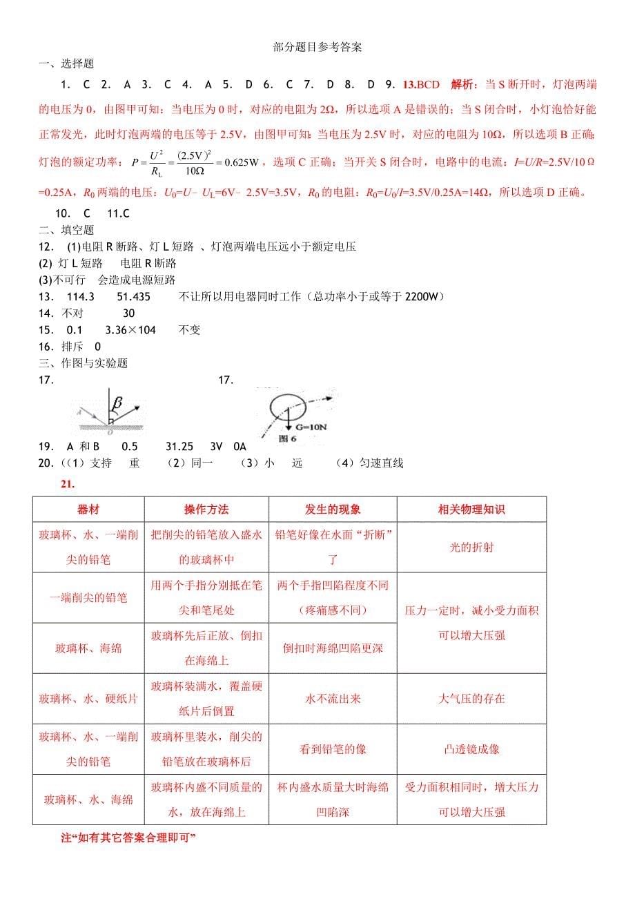 中考物理模拟_第5页