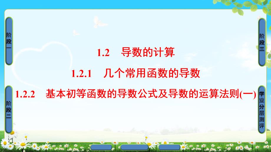 版第1章1.2.1几个常用函数的导数1.2.2基本初等函数的导数公式及导数的运算法则一_第1页