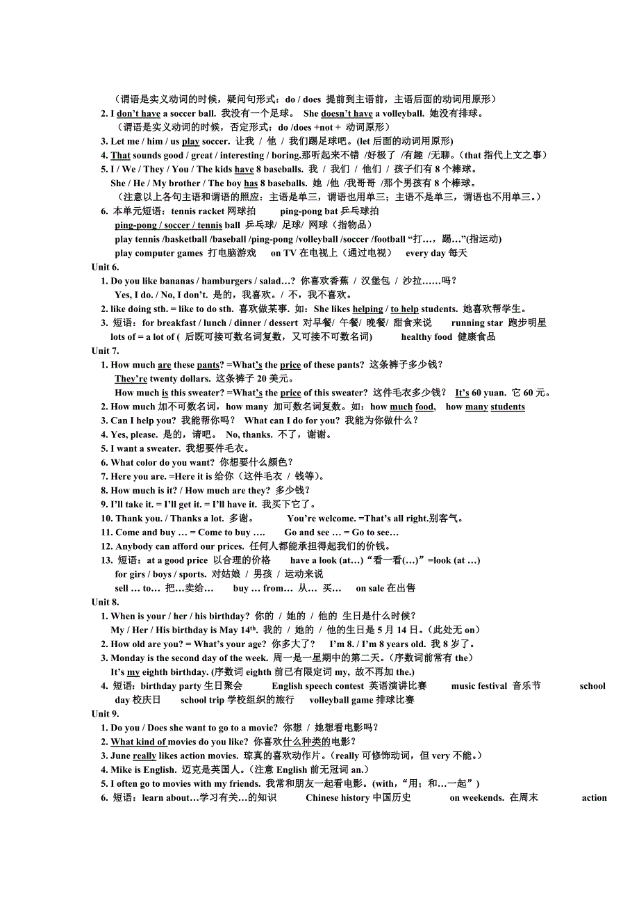 七年级上册英语重点、难点知识总结.doc_第2页