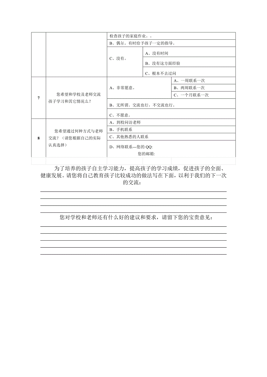 家校沟通问卷调查表 (2)_第2页