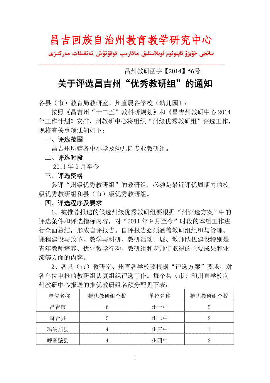 昌吉州优秀教研组评选[2014]2014111817094331_第1页