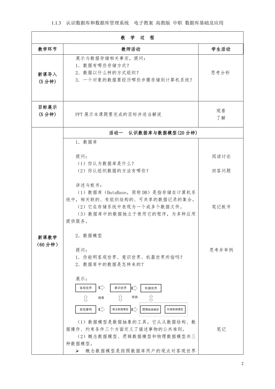 1.1.3　认识数据库和数据库管理系统　电子教案中职 数据库基础及应用_第2页