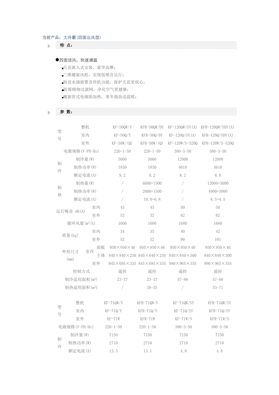 美的天花机技术数据_第1页