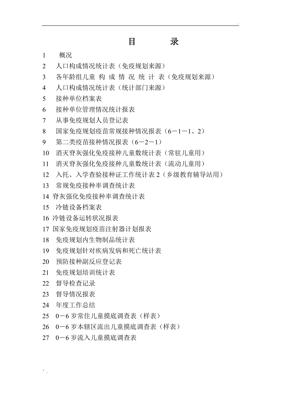 乡镇医院乡级免疫规划管理档案样本封面、目录及基本概况(乡级1)_第2页