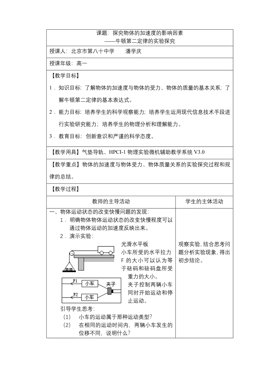 课题探究物体的加速度的影响因素jsd_第1页