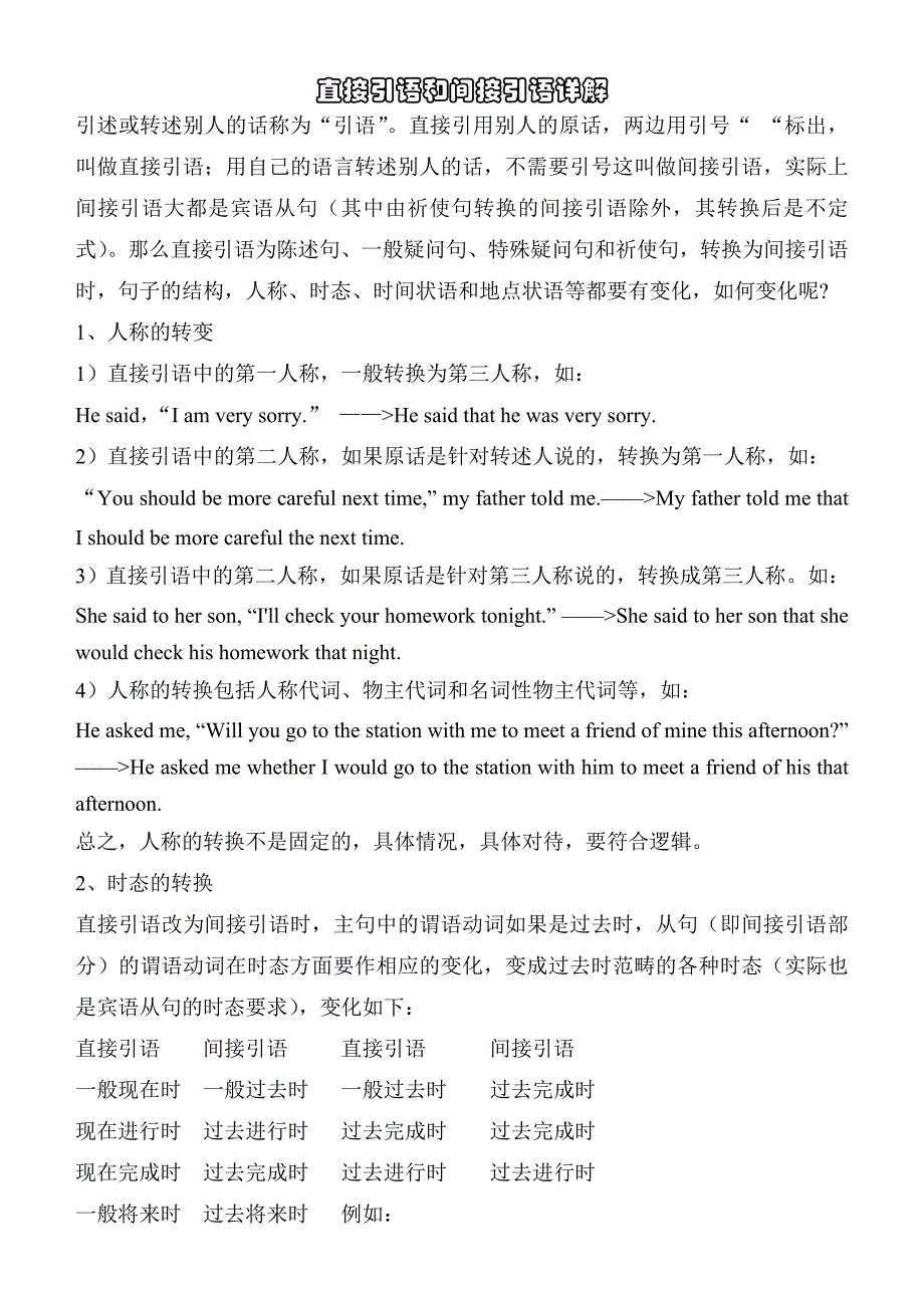 直接引语和间接引语详解.doc_第1页