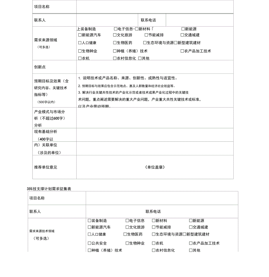 科技项目技术需求征集表_第3页