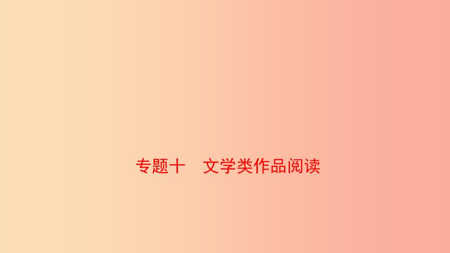 山东省临沂市2019年中考语文 专题复习十 文学类作品阅读课件.ppt_第1页