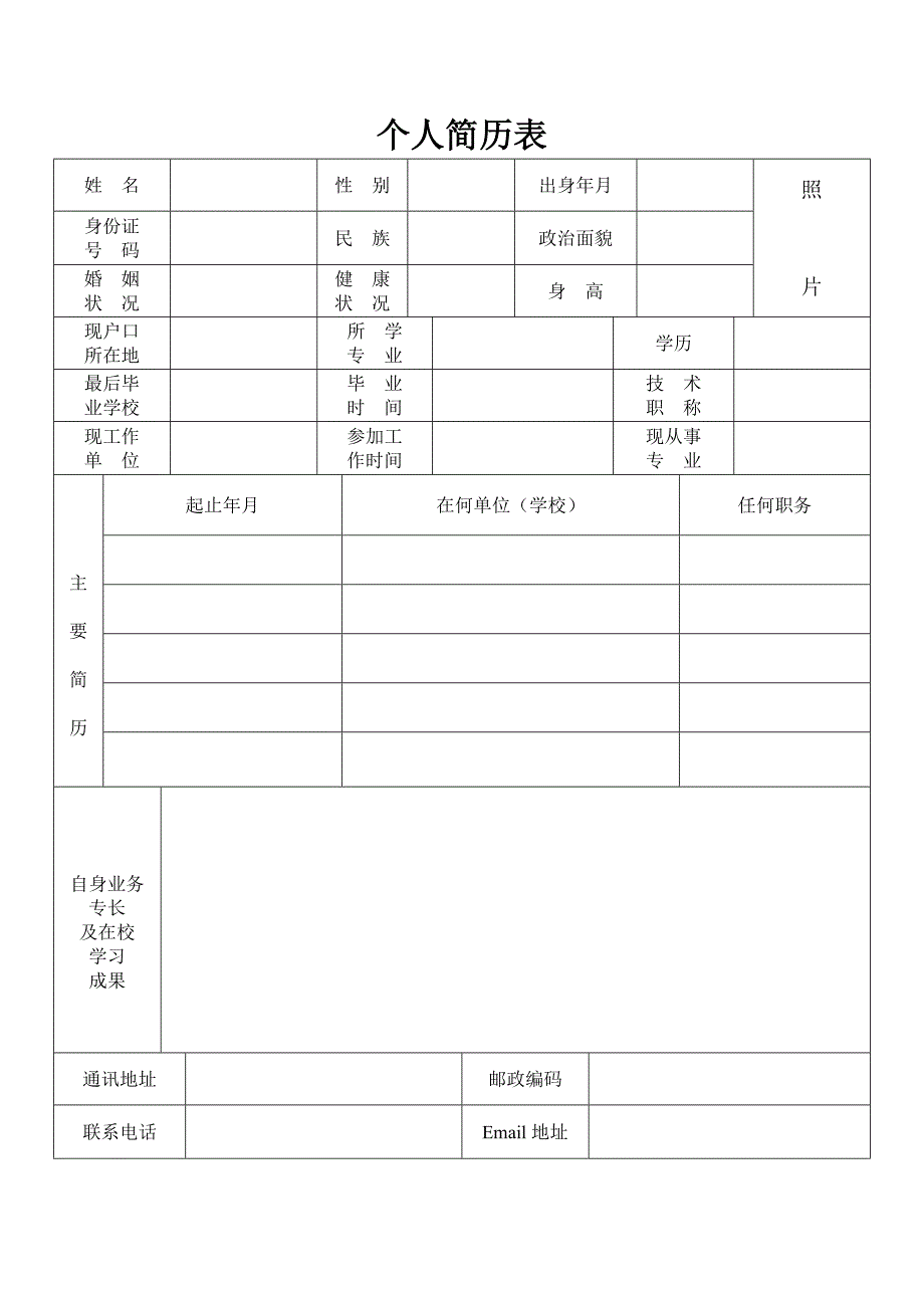 (全套求职必备)592职业圈简历模板下载.doc_第1页