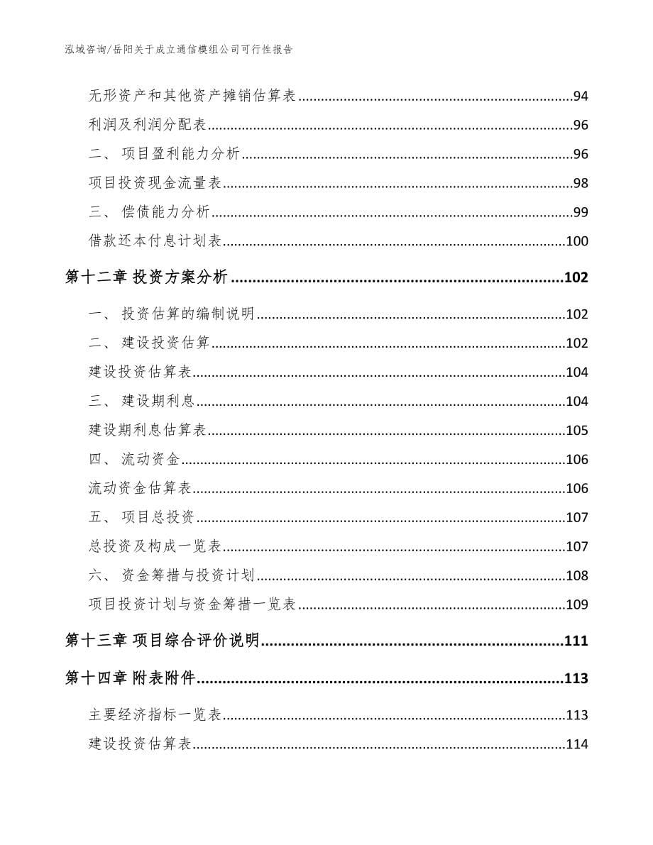 岳阳关于成立通信模组公司可行性报告_参考范文_第5页