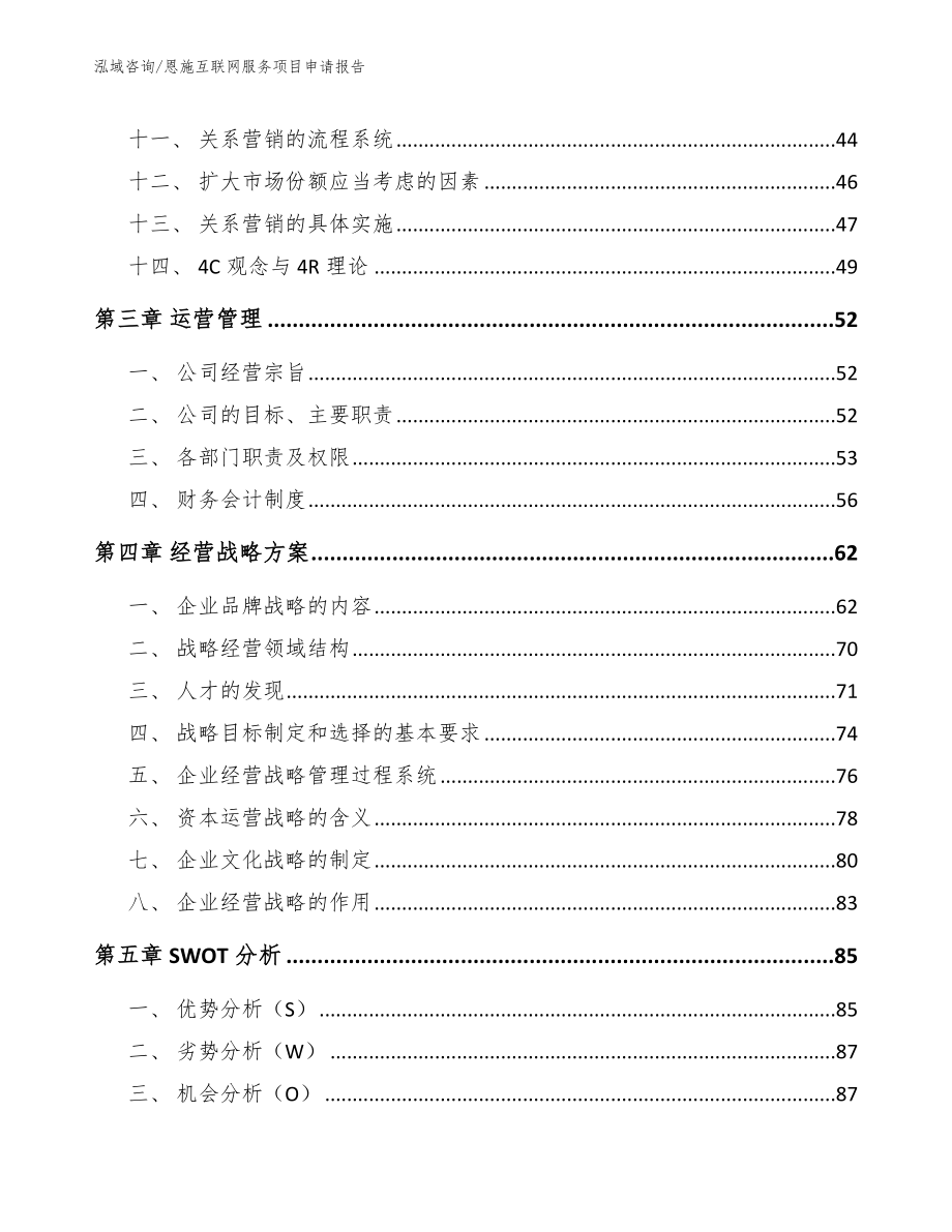 恩施互联网服务项目申请报告（模板）_第3页