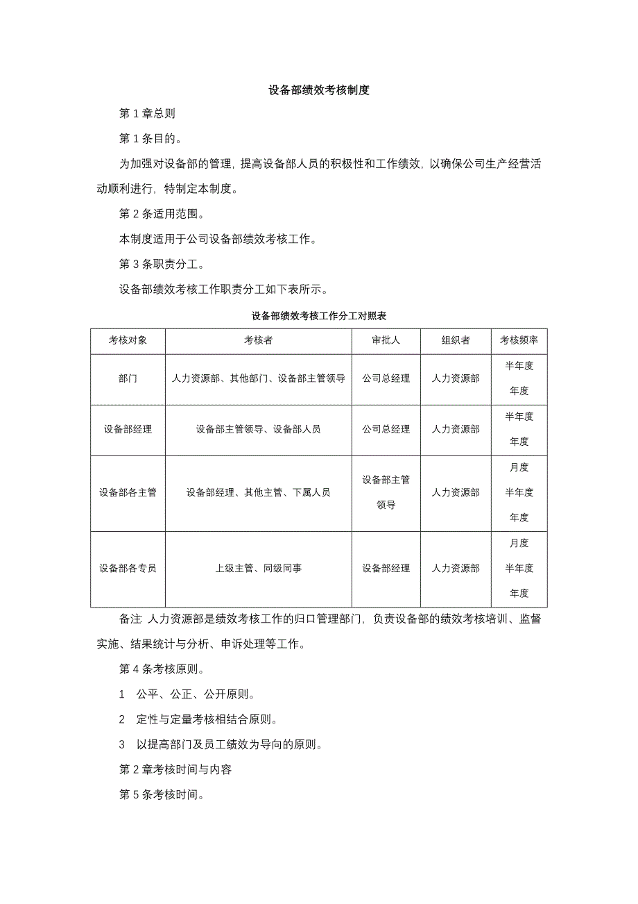 设备部绩效考核制度.docx_第1页