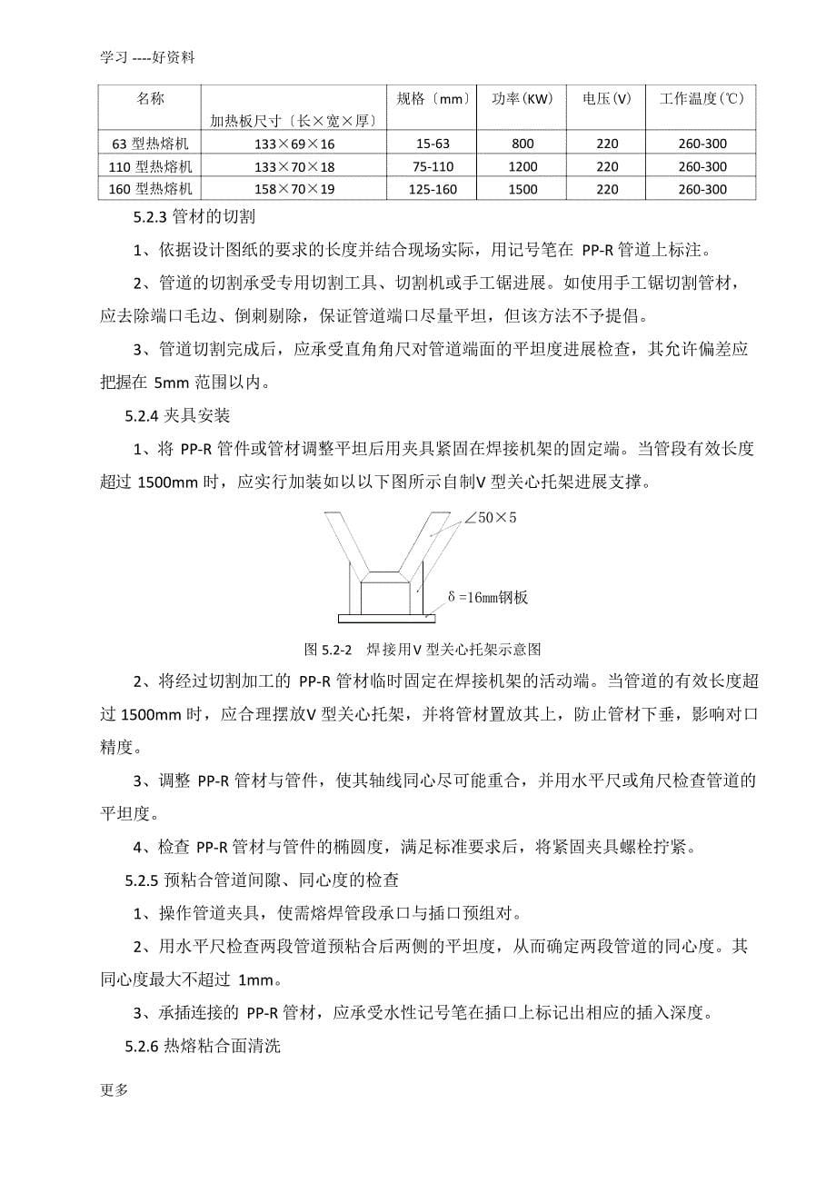 PPR管热熔焊焊接施工工法(1版)总结讲课教案_第5页