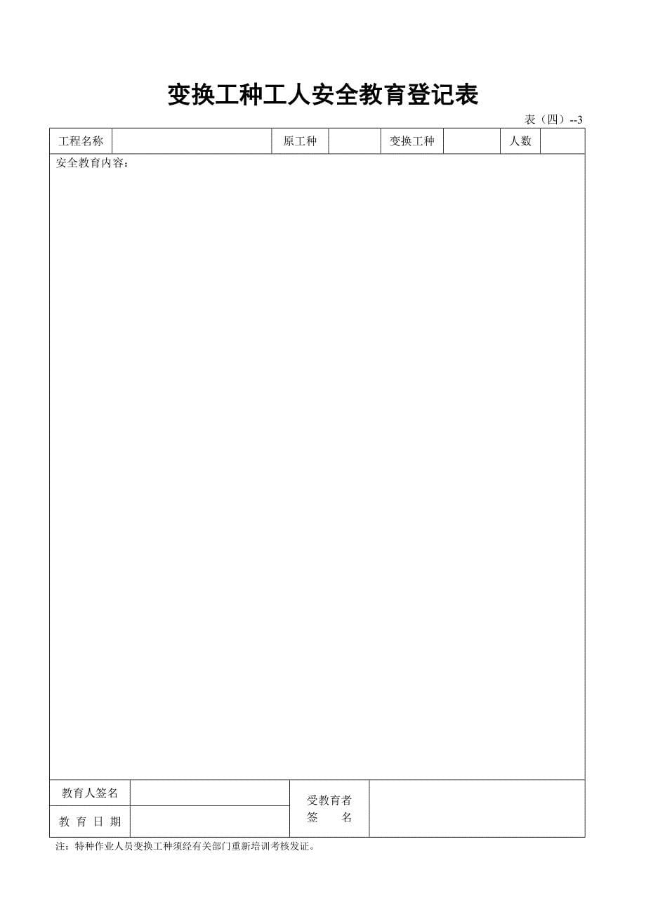 安全检查验收全套表格40余个_第5页