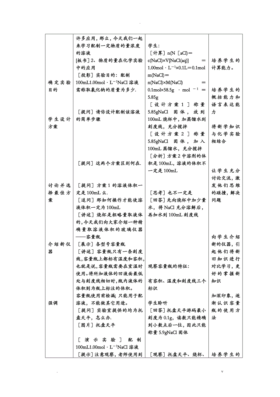 物质的量浓度教学设计_第4页