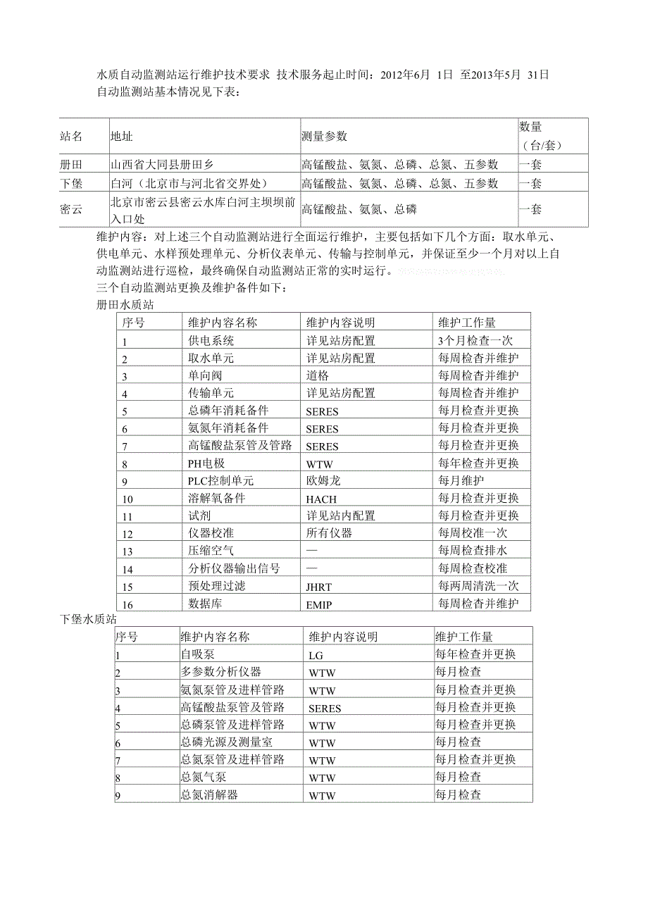 水质自动监测站运行维护技术要求_第1页