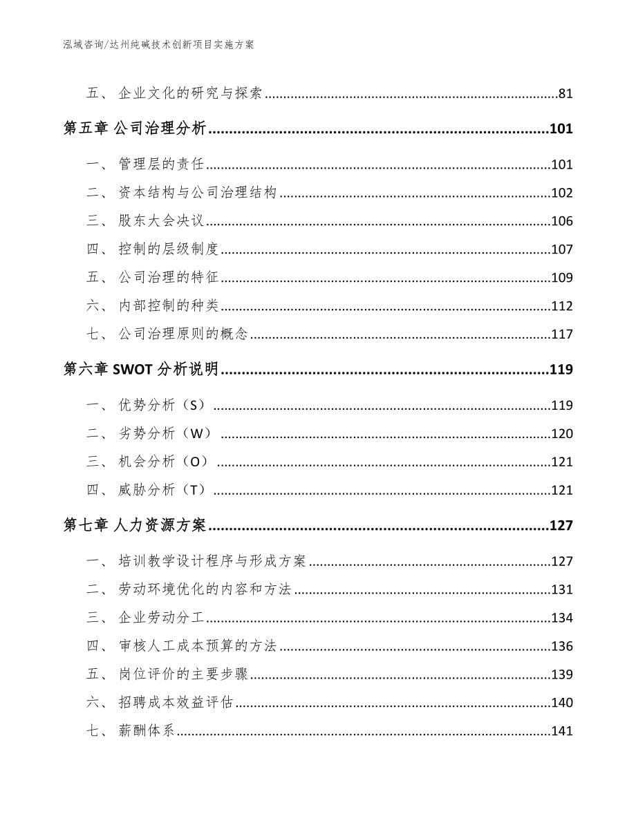 达州纯碱技术创新项目实施方案【范文模板】_第5页